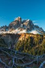 Alba a Sass de Putia / Peitlerkofel, Passo delle Erbe, Dolomiti, Trentino-Alto Adige, Italia — Foto stock