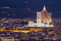 Cathedral of Santa Maria Novella in the center of Florence at first evening lights, Florence, Tuscany, Italy, Europe — Stock Photo