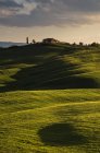 Orcia Valley ao pôr-do-sol, Orcia Valley (Val d 'Orcia), Património Mundial da UNESCO, Toscana, Itália, Europa — Fotografia de Stock