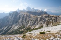 Three peaks of Lavaredo, Tre Cime di Lavaredo, Dolomites mountain, UNESCO, World Heritage Site, Veneto, Italy, Europe — Stock Photo