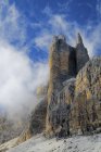 Spigolo Giallo, Yellow peak, Auronzo, Dolomites, Cadore, Alps, Veneto, Trentino-Alto Adige, Italy — стокове фото