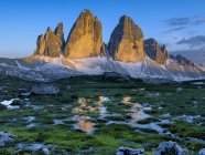 Tre Cime di Lavaredo, Auronzo, Dobbbiaco, Dolomites, Trentino-Alto Adige, Veneto, Itália — Fotografia de Stock