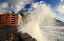 Camogli, golfo del Paraíso, Ligury, Italia, Europa - foto de stock