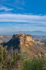 Вид на Чівіта-ді-Баньореджіо, село, Лаціо, Італія, Європа — стокове фото