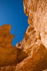 USA, Utah, Bryce Canyon National Park. The major feature of the park is Bryce Canyon, which despite its name, is not a canyon, but a collection of giant natural amphitheaters along the eastern side of the Paunsaugunt Plateau — Stock Photo