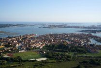 Veduta dell'isola di Murano dall'elicottero, Laguna di Venezia, Italia, Europa — Foto stock