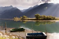 Pian di Spagna paisaje otoñal, Lago de Como, Lombardía, Italia, Europa - foto de stock
