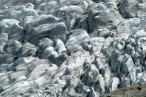 La impresionante serie de seracs del glaciar Roseg en el Valle de Roseg, Engadine, Suiza, Europa - foto de stock