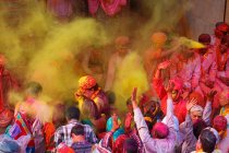 Celebración del festival holi, Nandgaon, Maharashtra, India, Asia - foto de stock