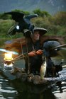 Pêcheur de cormorans chinois, rivière Li, Xingping, Chine, Asie de l'Est — Photo de stock