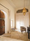 Interior of refurbished private riad, Medina, Marrakech, Morfeco, North Africa — стоковое фото