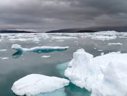 Icebergs dans la baie de Disko, Groenland, Danemark, août — Photo de stock