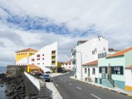 Auditorio Municipal, modern and contemporary architecture in Velas, the main town on the island. Sao Jorge Island, an island in the Azores (Ilhas dos Acores) in the Atlantic ocean. The Azores are an autonomous region of Portugal. Europe, Portugal, Az — Stock Photo