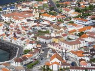 Velas, the main town on the island. Sao Jorge Island, an island in the Azores (Ilhas dos Acores) in the Atlantic ocean. The Azores are an autonomous region of Portugal. Europe, Portugal, Azores — Stock Photo