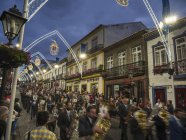 The parade of the bands. Religious and Folk festival Sanjoaninas, the biggest festival in the Azores. Capital Angra do Heroismo, listed as UNESCO World Heritage. Terceira Island, an island in the Azores (Ilhas dos Acores) in the Atlantic ocean. The A — Stock Photo