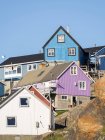The town Uummannaq in the north of West Greenland, located on an island  in the Uummannaq Fjord System. America, North America, Greenland — Stock Photo