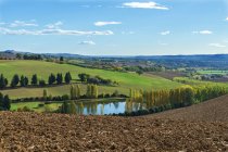 Paisagem rural, propriedade agrícola, Macerata, Marche, Itália, Europa — Fotografia de Stock