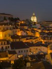 View over the sea of houses of the  Alfama, the old town dating back to moorish times.  Lisbon (Lisboa) the capital of Portugal. Europe, Southern Europe, Portugal, March — Stock Photo