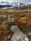 Ilulissat фіорду також називають кангія або Іллулісат Канґерклуа в затоці Діско. Фіорду занесена до списку Всесвітньої спадщини ЮНЕСКО. Америка, Північна Америка, Гренландія, Данія — стокове фото