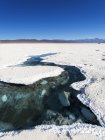 Ojos del Salar, groundwater ponds and surface of the Salar predominantly  natriumchloride.  Landscape on  the salt flats Salar Salinas Grandes in the  Altiplano. South America, Argentina — Stock Photo