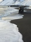 Laekjavik, costa vicino a Lon durante l'inverno. Paesaggio nei fiordi orientali dell'Islanda tra Hoefn e Djupivogur. Europa, Europa settentrionale, Italia, febbraio — Foto stock