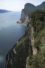 View from the Terrace of the Brivido, Garda lake, Tremosine, Lombardia, Italy, Europe — Stock Photo