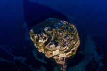 Vista aérea, Castelo de Aragonese, Ischia Porto, Ischia island, Campania, Itália, Europa — Fotografia de Stock