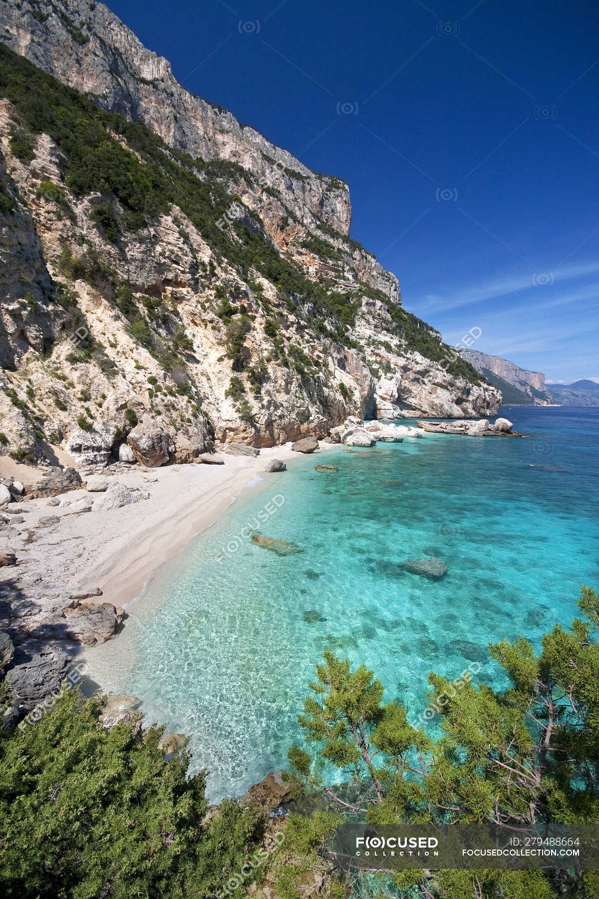 Cala Mariolu Ispuligidenie Baunei Sardinia Italy Seascape Sardegna Stock Photo