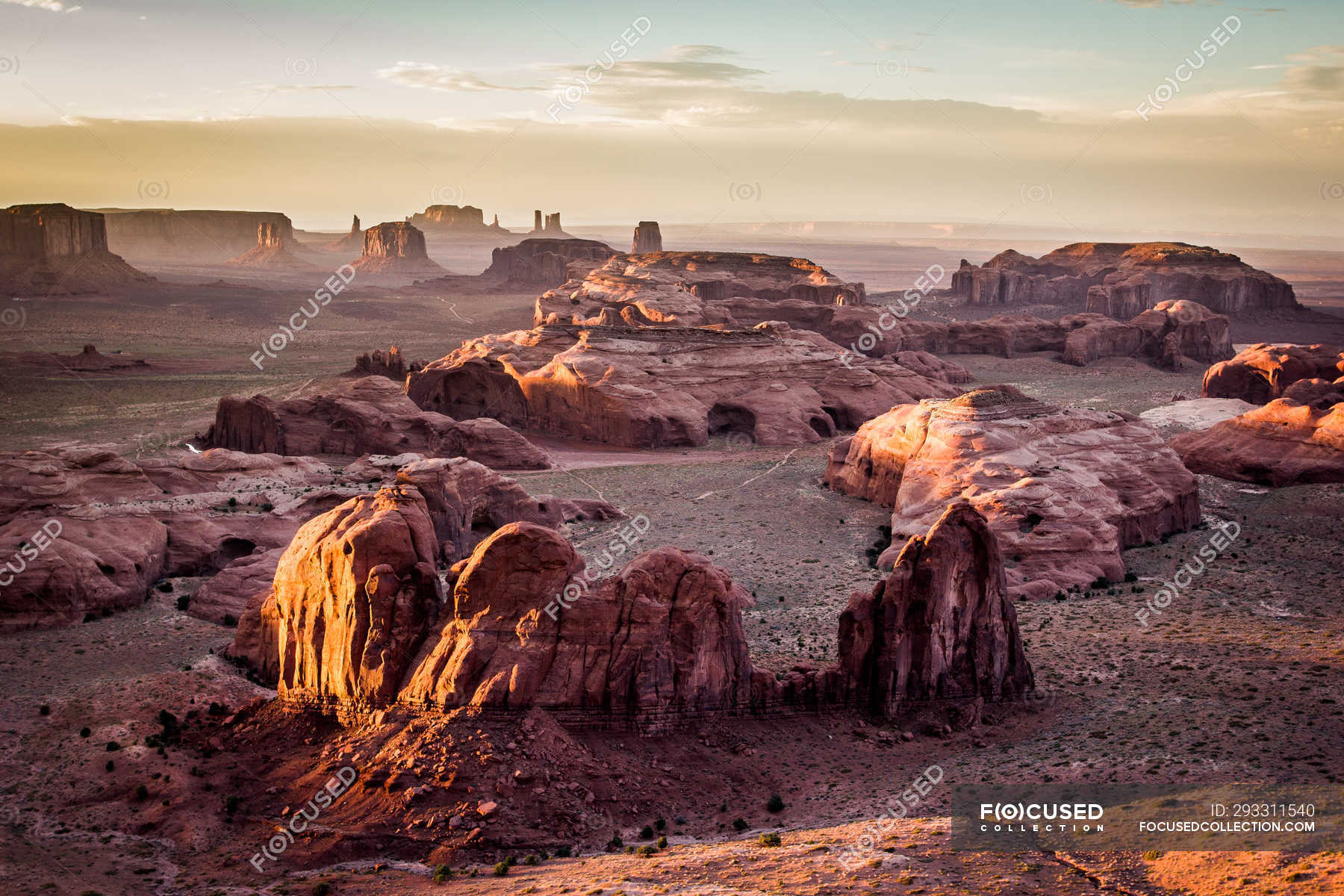 Panorama Of The Monument Valley From A Remote Point Of View, Known As ...