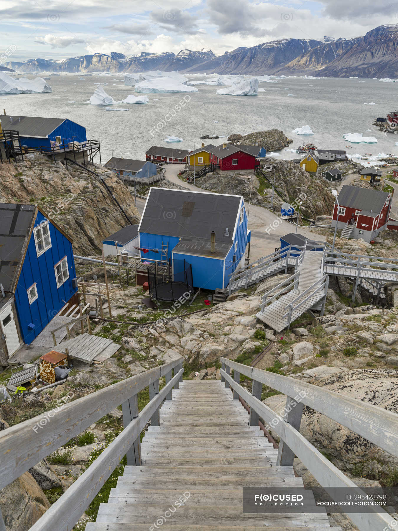 The Town Uummannaq In The North Of West Greenland Located On An Island