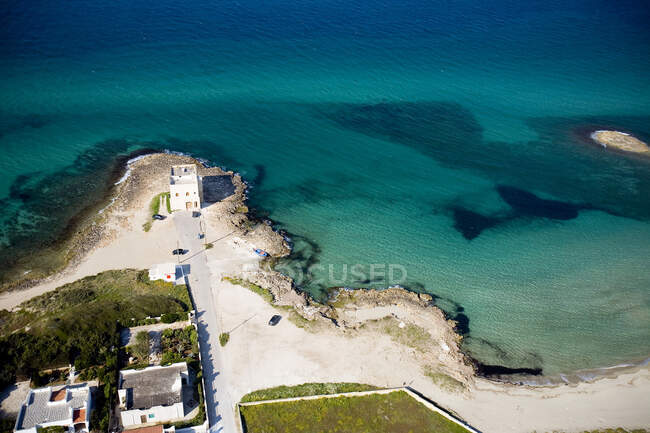 Aerial view, San Leonardo tower called Il Pilone, Ostuni, Puglia, Italy — Stock Photo