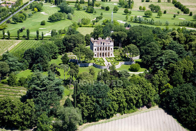 Aerial view of Villa Capodilista a Montecchia, Selvazzano DentroPadova, Veneto, Italy, Europe — Stock Photo