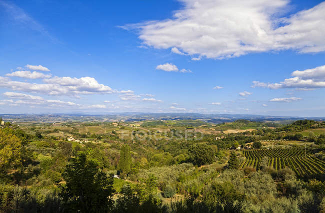 Campagne autour de San Gimignano, Toscane, Italie, Europe — Photo de stock