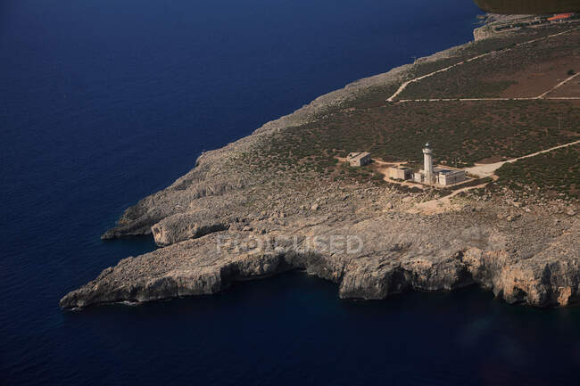 Vista aerea, Capo Murro di Porco, Parco Marino Plemmirio, Sicilia, Italia, Europa — Foto stock