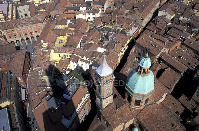 Stadtbild vom Asinelli-Turm, Bologna, Emilia Romagna, Italien — Stockfoto