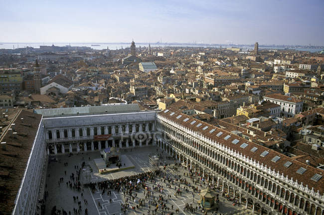 View from San Marco bell tower, venice, italy — стоковое фото