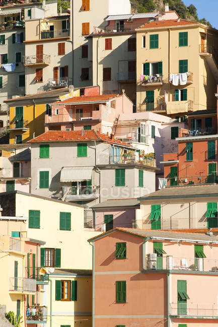 Foreshortenig, Manarola, Cinque Terre, Patrimoine mondial de l'UNESCO, Ligury, Italie, Europe — Photo de stock