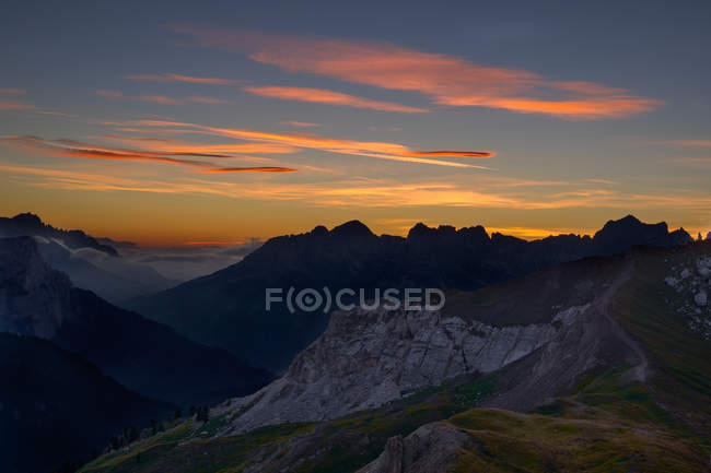 Valle de San Nicol, Valle de Fassa, Dolomitas, Trentino-Alto Adigio, Italia - foto de stock
