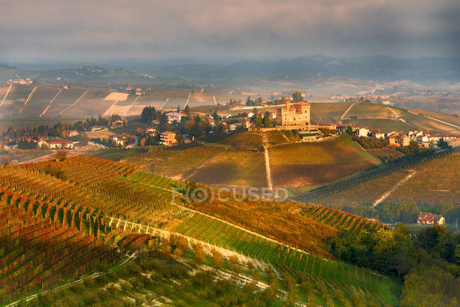 Autumnal color at Grinzane Cavour, Langhe, Piedmont, Italy — Stock Photo