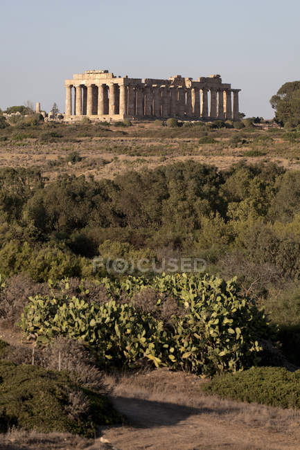 O Templo de Hera, Selinunte, sítio arqueológico, aldeia de Castelvetrano, Sicília, Itália, Europa — Fotografia de Stock