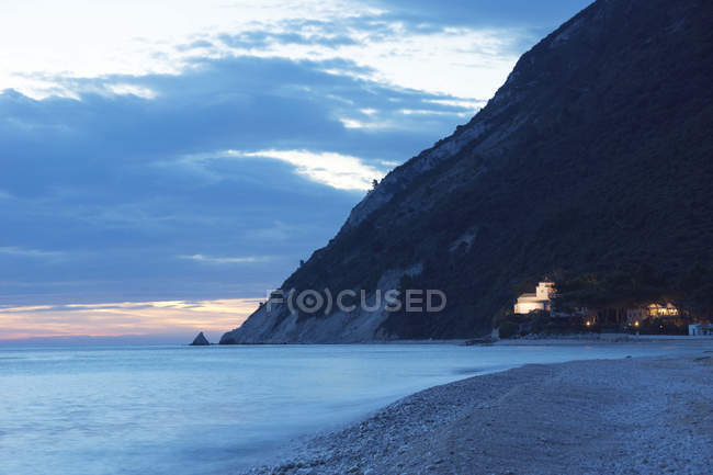 Seascape, Church Romanesque Santa Maria di Portonovo, Landscape, Marche, Italy, Europee — Stock Photo