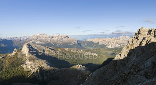 Montañas Sella en las dolomitas. Los Dolomitas son declarados Patrimonio de la Humanidad por la UNESCO. europa, europa central, italia - foto de stock