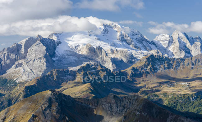 Mount Marmolada, the queen of the dolomites.  The Dolomites are listed as UNESCO World heritage. europe, central europe, italy — Stock Photo