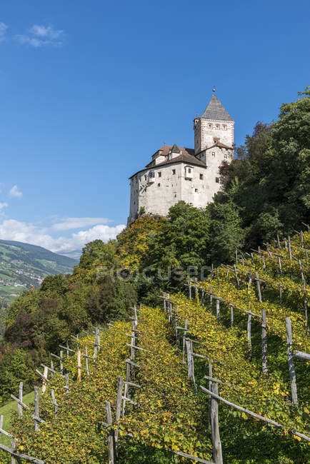Otoño en Castel Forte, Trostburg, Ponte Gardena, Trentino-Alto Adige, Italia - foto de stock