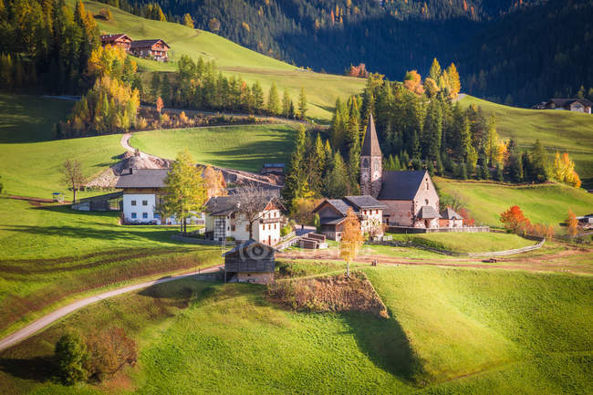 Chiesa di Santa Maddalena, Valle di Funes, Trentino-Alto Adige — Foto stock