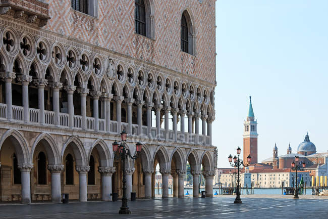 Palazzo Ducale e la chiesa di San Giorgio, Venezia, Veneto, Italia — Foto stock