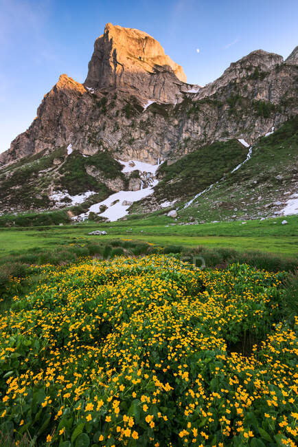 Havis de giorgio Peak bei Sonnenuntergang, Ellerotal, Piemont, Italien, Europa — Stockfoto