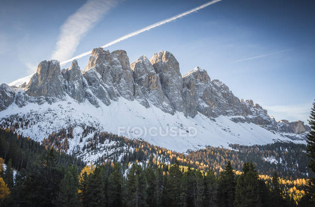 Funes Valley im Herbst, Trentino-Alto adige, Italien, Europa — Stockfoto