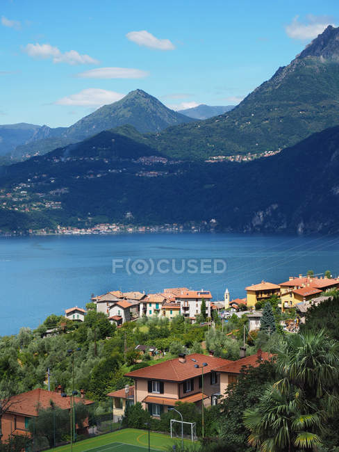 Lago Como visto da aldeia de Perledo, Lago Como costa leste, Lombardia, Itália, Europa — Fotografia de Stock