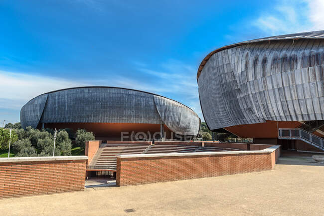 L'Auditorium Parco della Musica è un grande complesso musicale pubblico multifunzionale, progettato dall'architetto italiano Renzo Piano, Roma, Lazio, Italia, Europa — Foto stock